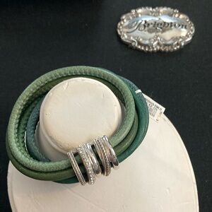 Brighton green, leather, magnetic closure bracelet